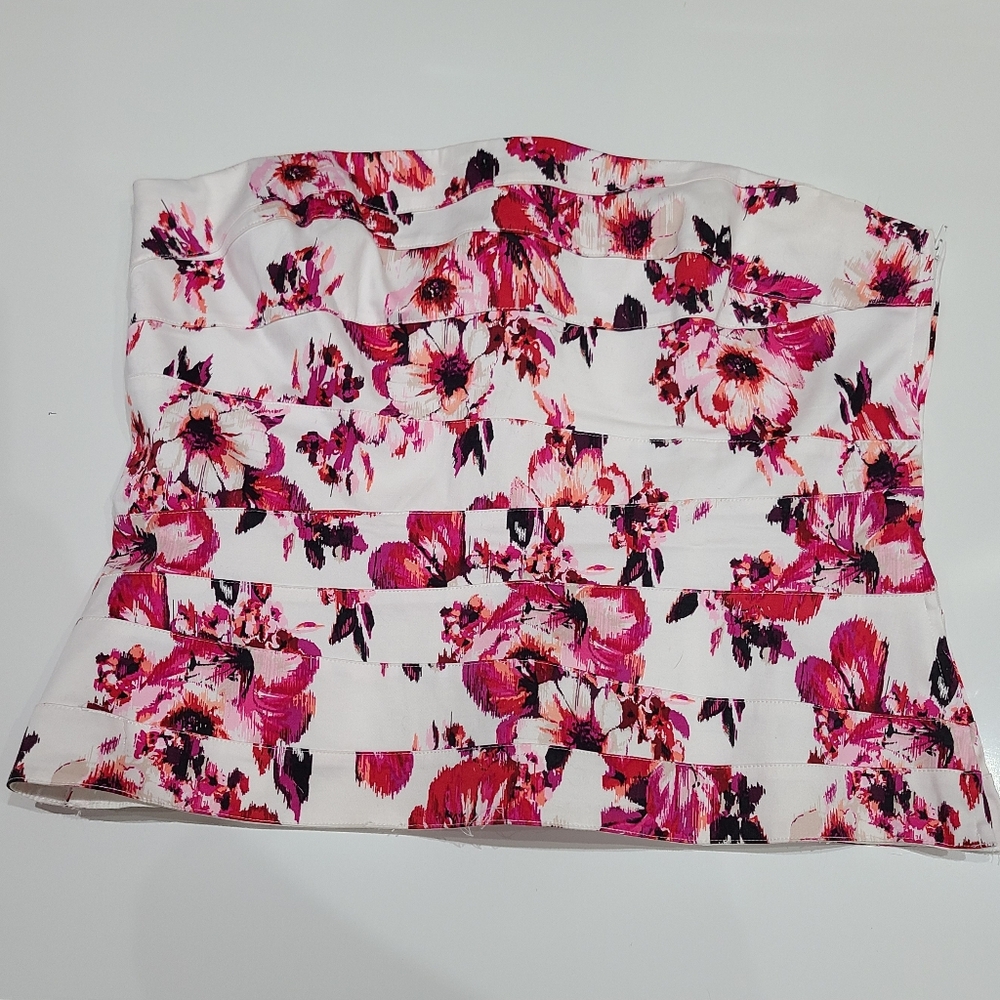 White House Black Market Floral corset bustier top size 14